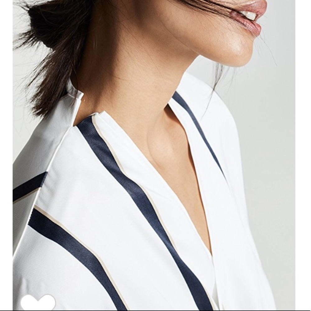 Equipment Femme Leonce Stripe Wrap Dress V Neck - Picture 4 of 8